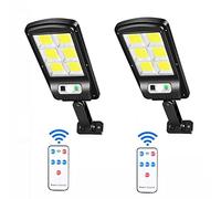 hanaiette 2xpezzi Faretto lampione solare 120 led cob da esterno sensore di movimento ip65 con telecomando