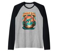 Hanalei Kauai Bay Hawaii Delfino tropicale Tramonto Scena Maglia con Maniche Raglan