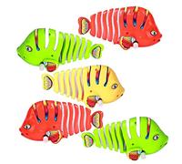Hanaoni 5pcs Plastic Wind-Up Wiggle Fish Toys, Giocattoli di Pesce di Plastica Wind-Up Wiggle, Creativi Cartone Animato Giocattolo per Il Bagnetto, Interazione Genitore-Figlio, Colore Casuale