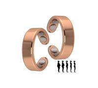 Hanaoops 2 Pezzi Anello Magnetico Terapeutico Anello Magnetoterapia Magnetico Anelli Aperti Regolabili in Acciaio Inox Set di Anelli per Dimagrire con 4 Magneti Potenti (Oro rosa, Taglia unica)