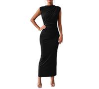 Hanaoops Abito Lungo da Donna Senza Maniche Aderente Vestito Sexy Tinta Unita Maxi Bodycon Abiti con Spacco Casuale Vestiti da Cocktail, Ballo, Feste