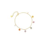 Hanaoops Bracciale da Donna con Colorati Quadrifoglio Portafortuna Ciondolo Acciaio Inossidabile Regolabili Braccialetti Impilabili Regali per Donne