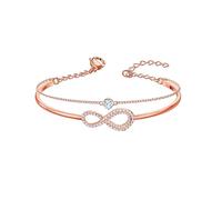 Hanaoops Bracciale Donna Bracciale Infinito Argento 925 con Zirconi in Acciaio Simbolo di Infinity Bracciali Amore Regolabile Braccialetti dell'Amicizia per Ragazza e Donna Gioielli Regalo per Mamma