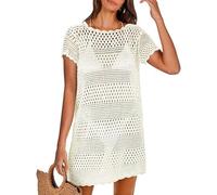 Hanaoops Copricostume da Bagno Donna Estate Abito da Spiaggia Costumi Mare Copricostumi Bikini Cover Up Crochet Allentato Costume da Bagno Cover Up Vestito