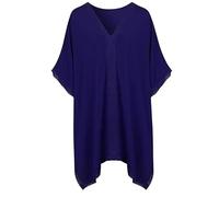 Hanaoops Copricostume Donna Abito da Spiaggia Sexy con Scollo a V Bikini Cover Up Casual estiv Tunica con Costume da Bagno in Pizzo e Chiffon Vestito Beachwear