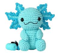 Hanaoops Kit Uncinetto per Principianti Set Uncinetto Completo per Salamandra Kit per Animali All'uncinetto per Adulti e Bambini con Lana Crochet, Video Tutorial e Istruzioni (Blu)