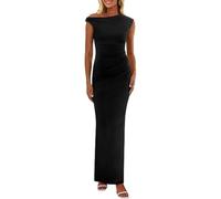 Hanaoops Vestito Donna Eleganti Senza Maniche Aderente Maxi Abito Bodycon Lungo Senza Spalline Vestiti Estivo Casuale Sexy Abiti con Spacco da Cocktail Party Festa