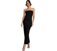Hanaoops Vestito Donna Sexy Senza Maniche Lungo Abito Bodycon Senza Spalline con Spalle Vestito Schiena Scoperta Aderente Abito da Cocktail Sera Cerimonia Festa