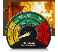 Hanaoyo Termometro magnetico per stufa a legna, termometro per stufa con quadrante grande, termometro per stufa a legna, stufe a gas, stufa a pellet