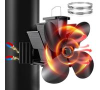 Hanaoyo Ventilatore per camino, magnetico, migliorato senza corrente, silenzioso, ventilatore per legna da ardere, focolare e stufa, ventilatore per canna fumaria con 2 anelli di ricambio