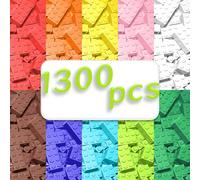 Hanari 1300 Pezzi Mattoncini Costruzioni Classiche, Mattoni a Morsetto, Set di Mattoni, Mattoni da Costruzione, Compatibili con Tutte le Marche Comuni Scatola di Mattoni, Idea Regalo