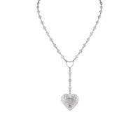 Hanary Delicato girocollo con medaglione a forma di cuore, collana gotica emo grunge, gioielli gotici, gioielli regalo di Natale per le donne, One Size, Acciaio inossidabile, Non pietra preziosa