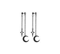 Hanary Orecchini pendenti a forma di luna crescente nera, orecchini gotici emo punk, gioielli gotici, regalo di Natale