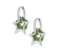 Hanary Orecchini Y2k a forma di stella con cristalli verdi, stile gotico, emo punk, Y2k, regalo per Halloween e Natale, Medio, Acciaio inossidabile, Nessuna pietra preziosa