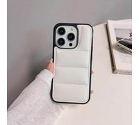 HANASE Piumino di lusso The Puffer Case per iPhone 14 15 Pro Max 13 11 12 Promax 7 8 Plus XS XR X SE 2020 Cover posteriore in silicone, C Bianco, per iPhone 11 Pro