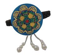 Hanbok - Cerchietto per capelli con perle sintetiche, stile tradizionale coreano, colore blu, per eventi culturali e uso quotidiano