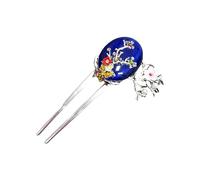 Hanbok Forcina per capelli binyeo coreana tradizionale ragazza donna adorabile bastone accessorio blu scuro fiore