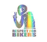 HANBOLI Adesivi per Auto, 3D Respect for Cyclists Impermeabile Riflettente Biker Moto Car Sticker Decal Rainbow