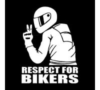 HANBOLI Adesivi per Auto, 3D Respect for Cyclists Impermeabile Riflettente Biker Moto Car Sticker Decal White