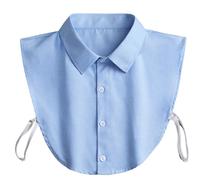 HANBOLI Colletto Finto, Camicetta da Ufficio Formale da Uomo Staccabile Dickey Camicetta Semplice, Falso Business Layering Risvolto Mezza Camicia Azzurro, 44x35x30cm/17.32x13.77x11.81in