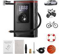 Hancaner Mini Compressore Aria Portatile, Compressore Aria Portatile Auto150PSI 7.4V 6000mAh con 4 Unità di Misurazione Della Pressione Display LCD per Auto, Bici, Moto, Scooter e Pallone.