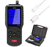 Hancaner Misuratore di co2 omologato 5 in 1 misuratore di qualità dell'aria TVOC HCHO Temperatura e Umidità Rilevatore di CO2 con display LCD + 1 batteria al litio 1800 mAh + cavo USB + scatola di