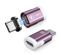 HanCenDa Adattatore magnetico USB C, confezione da 2, adattatore USB C magnetico dritto 24 pin 240 W USB4 40 Gbps 8K 60 Hz video per Thunderbolt 3/4, MacBook Pro/Air iPhone 16/15, Steam Deck, PS5