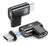 HanCenDa Adattatore magnetico USB C da 240 W, 24 pin, adattatore magnetico USB C a 90 gradi con trasferimento dati USB4 40 Gbps, video 8K 60Hz per Thunderbolt 3/4, MacBook Pro/Air, gomito iPhone 15,