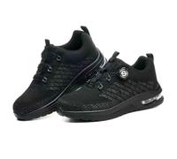 HANCHE Breathable Work Safety Shoes, Anti-Slip And Cushion Bottom Adventure Sneakers, Button-Down Lace Steel Toe Protection Shoes, Anti-Smash And Anti-Puncture Labour Insurance Shoes(40 EU)