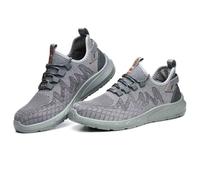 HANCHE Breathable Work Safety Shoes, Non-Slip And Wear-Resistant Labor Insurance Shoes, Anti-Smash And Anti-Puncture Steel-Toed Shoes, Outdoor Adventure Protection Sneaker(Grey,EU 39.5)