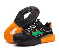 HANCHE Brethable Work Safety Shoes, Anti-Smash And Anti-Puncture Labour Insurance Shoes, Lightweight Steel Toes Protection Shoes, Non-Slip Cushioned Adventure Sneakers(36 EU)
