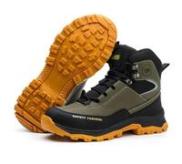 HANCHE High-Topped Work Safety Shoes, Anti-Smash And Anti-Puncture Labour Insurance Shoes, Splash-Proof Steel Toes Protection Shoes, Non-Slip Adventure Sneakers(Green,39 EU)