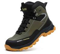 HANCHE High-Topped Work Safety Shoes, Anti-Smash And Anti-Puncture Labour Insurance Shoes, Splash-Proof Steel Toes Protection Shoes, Non-Slip Adventure Sneakers(Green,37 EU)