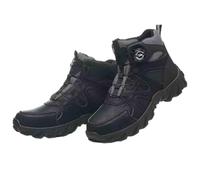 HANCHE Mid-Top Work Safety Shoes, Button-Down Lace Labour Insurance Shoes, Anti-Smash And Anti-Puncture Steel Toe Shoes, Outdoor Adventure Sneakers(Black,45 EU)