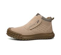HANCHE Welding Insulated Work Safety Shoes, Smash And Puncture Resistant Labour Insurance Shoes, Men's Suede Steel Toe Safety Shoes, Wearable Outdoor Adventure Protection Sneakers(Sand,EU 45)