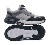 HANCHE Work Safety Shoes, Button-Down Lace Steel Toe Protection Shoes, Anti-Smash And Anti-Puncture Labour Insurance Shoes, Anti-Slip Adventure Sneakers(Grey,41 EU)