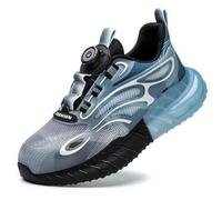 HANCHE Work Safety Shoes for Men And Women, Impact-Resistant And Puncture-Resistant Labour Insurance Shoes, Durable Popcorn Sole Protection Footwear, Steel-Toed Adventure Sneakers(Blue,EU 39)