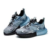 HANCHE Work Safety Shoes for Men And Women, Impact-Resistant And Puncture-Resistant Labour Insurance Shoes, Durable Popcorn Sole Protection Footwear, Steel-Toed Adventure Sneakers(Blue,EU 37)