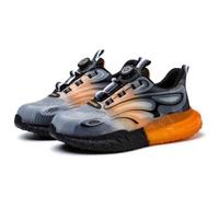 HANCHE Work Safety Shoes for Men And Women, Impact-Resistant And Puncture-Resistant Labour Insurance Shoes, Durable Popcorn Sole Protection Footwear, Steel-Toed Adventure Sneakers(Orange,EU 42)