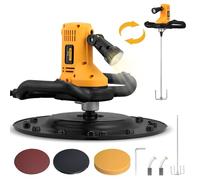 Hanchen Lucidatrice per calcestruzzo, spatola per calcestruzzo, levigatrice da parete, spatola per calcestruzzo, elettrica, multifunzione, 1680 W, con agitatore, spugna, carta vetrata