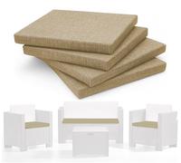 HAND 4 Cuscini da Esterno 53x50 cm, Alto 5 cm - per Sedie Giardino - Imbottiti e Impermeabili - Cuscini per Arredo Esterni, Salottini Rattan, Panche e Pallet - Prodotto in Italia (Tortora)