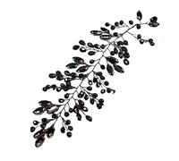 Hand-Beaded Crystal Headband - Elegant Wedding Hair Accessory For Brides(Black)