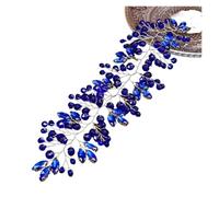Hand-Beaded Crystal Headband - Elegant Wedding Hair Accessory For Brides(Blue)