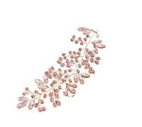 Hand-Beaded Crystal Headband - Elegant Wedding Hair Accessory For Brides(Pink)