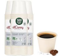 HAND Bicchierini Caffè 80 ml in Carta Biodegradabile e Compostabile - Tazzine Monouso BIO, Resistenti e Idonee al Microonde - Bicchieri Caffè Conforme UNI EN 13432, confezioni da 50 (500)