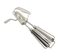 Hand Crank Mixer, Manual Egg Whisk, Stainless Steel Blending Tool, Double Head Kitchen Stirrer, Hangable Dishwasher Safe Cooking Gadget for Home Restaurant Baking Use 9.84x2.64 Inches