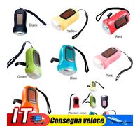 Hand Crank Solar Dynamo Torch Lamp Outdoor Emergency LED Flashlight (Black) IT