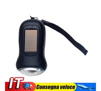 Hand Crank Solar Dynamo Torch Lamp Outdoor Emergency LED Flashlight (Black) IT