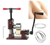 Hand-Cranked Metal Jewels Press Bender Machine,Bracelet Maker Machine,Bracelet Bending Tool,Press Round Machines with Detachable Handle and Stable Base,for Processing Rings(Red)