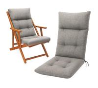 HAND Cuscino Ricambio per Poltrona Relax Harmony - Cuscino Sedia Sdraio 110x45x5 cm - Imbottito, con Elastico e Laccetti - Compatibile Sedie Legno Ferro PVC (Antracite, 110x45)